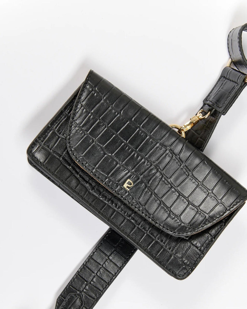 Bottle bag negra cadena oro