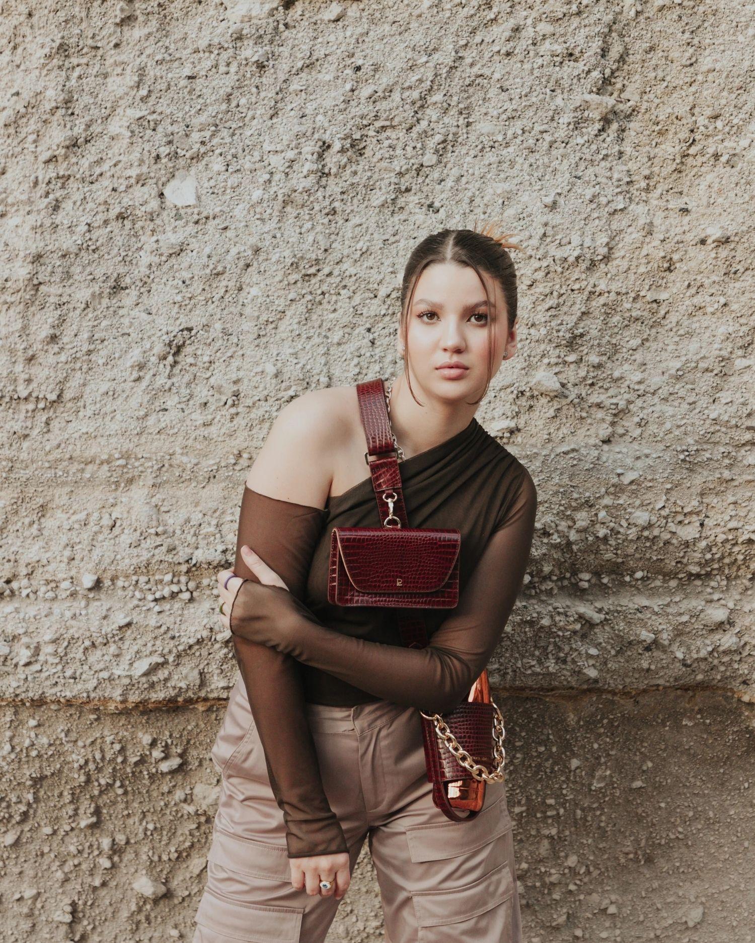 Bottle bag terracota - ajustable