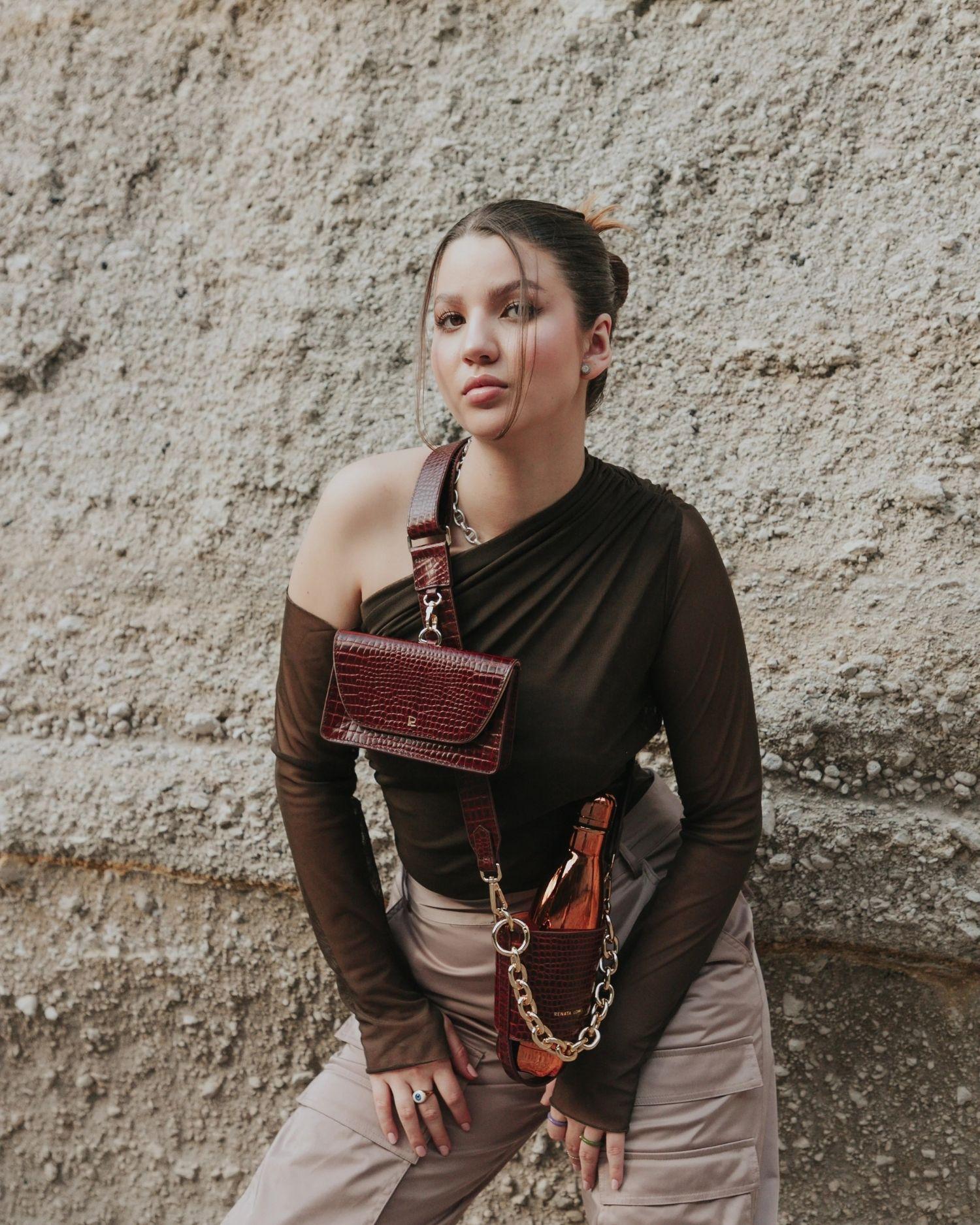 Bottle bag terracota - ajustable