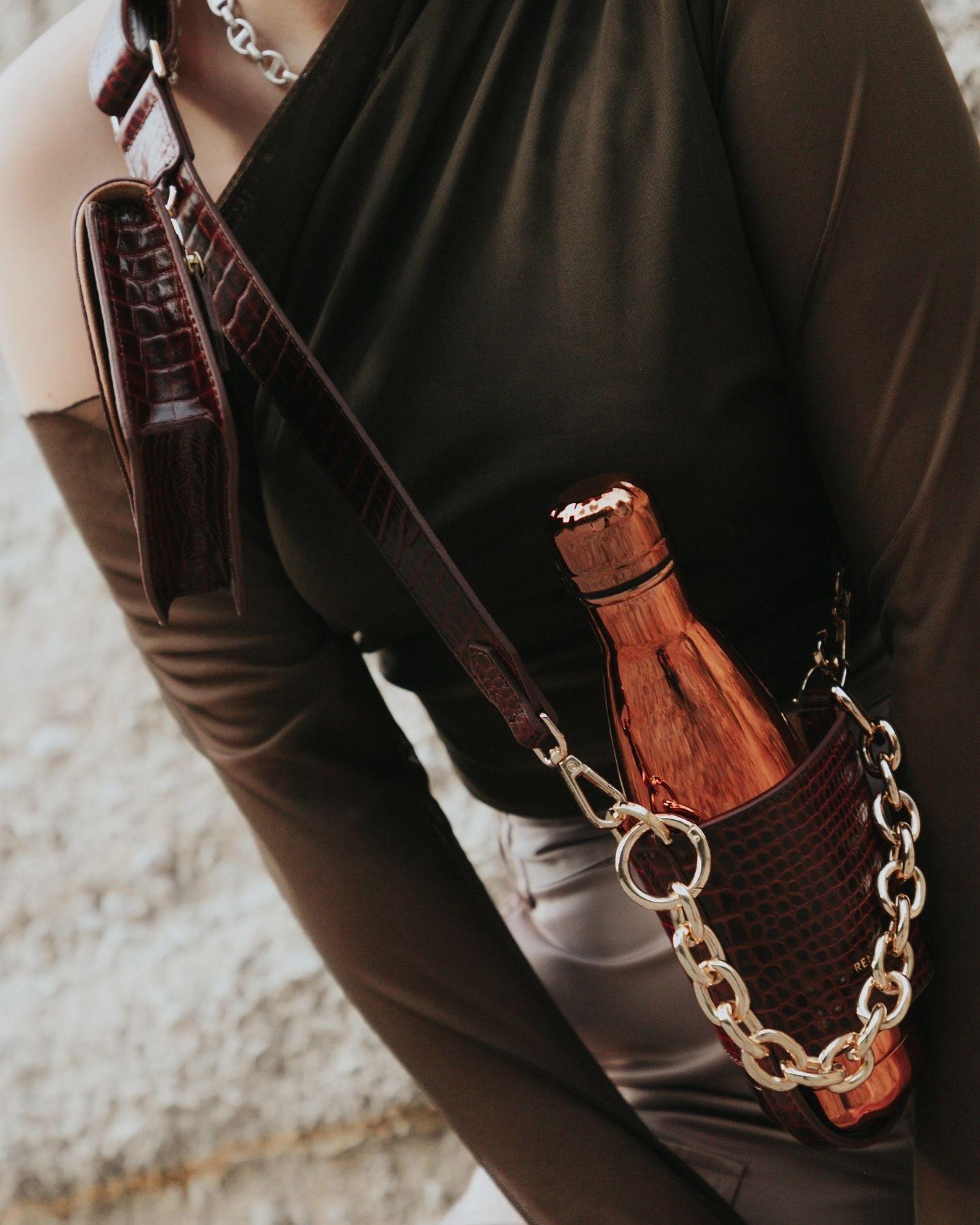 Bottle bag terracota - ajustable