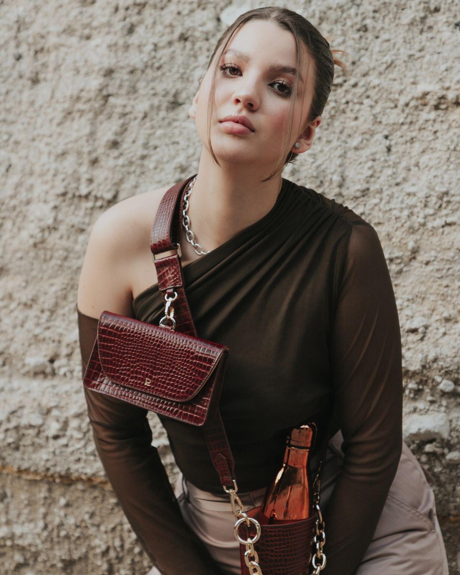 Bottle bag terracota - ajustable