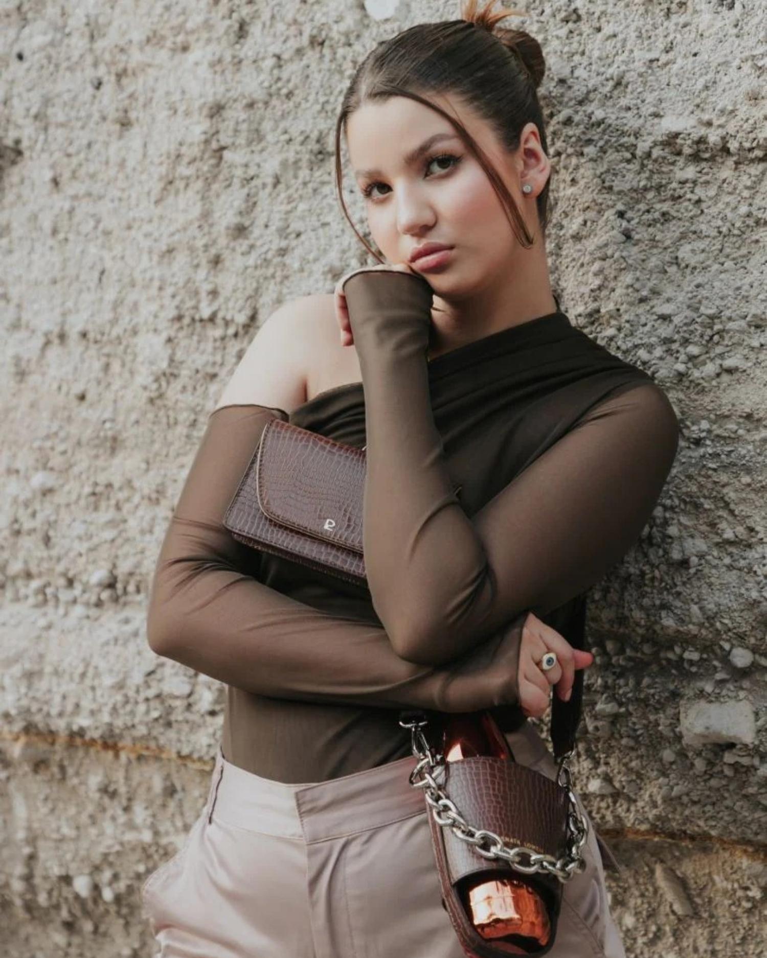 Bottle bag chocolate herrajes plata