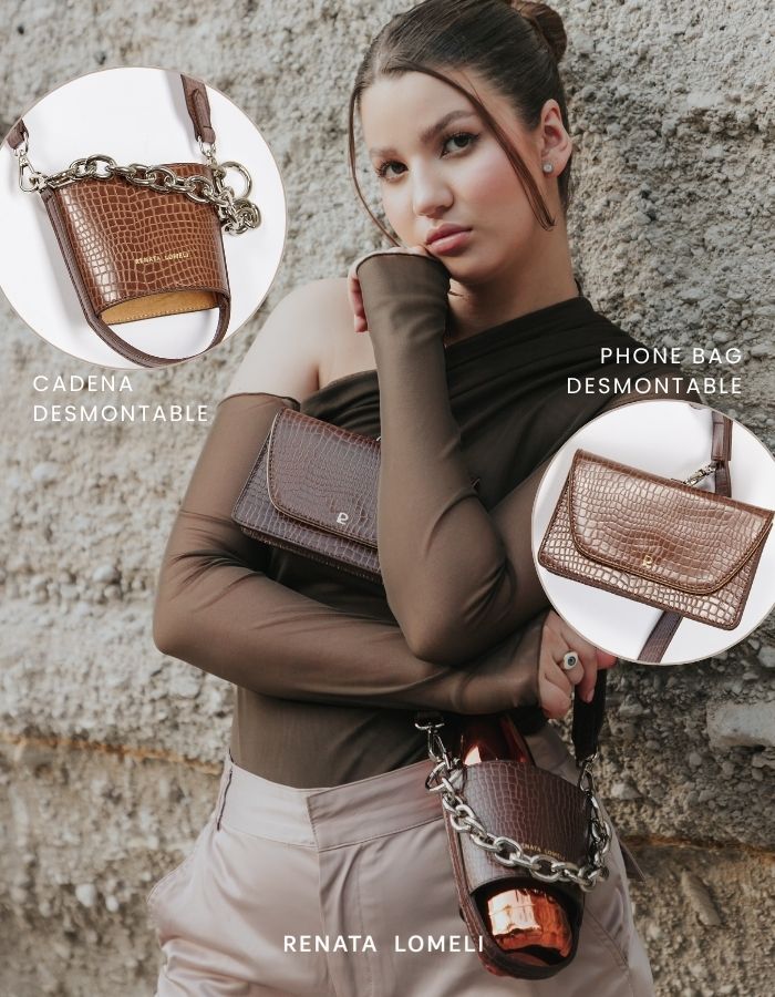 Bottle bag chocolate herrajes plata