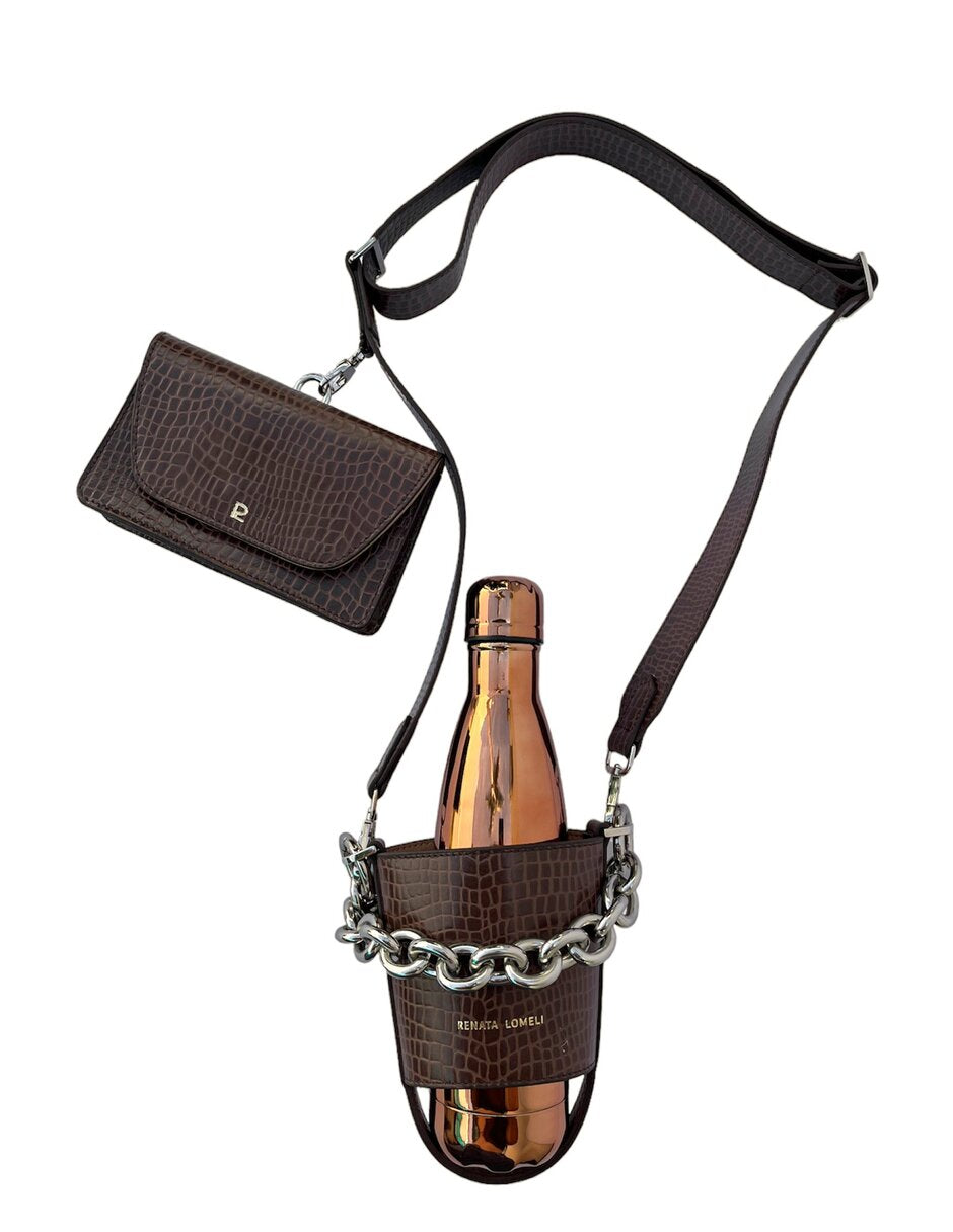 Bottle bag chocolate herrajes plata