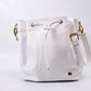 Bucket blanca herrajes plateados